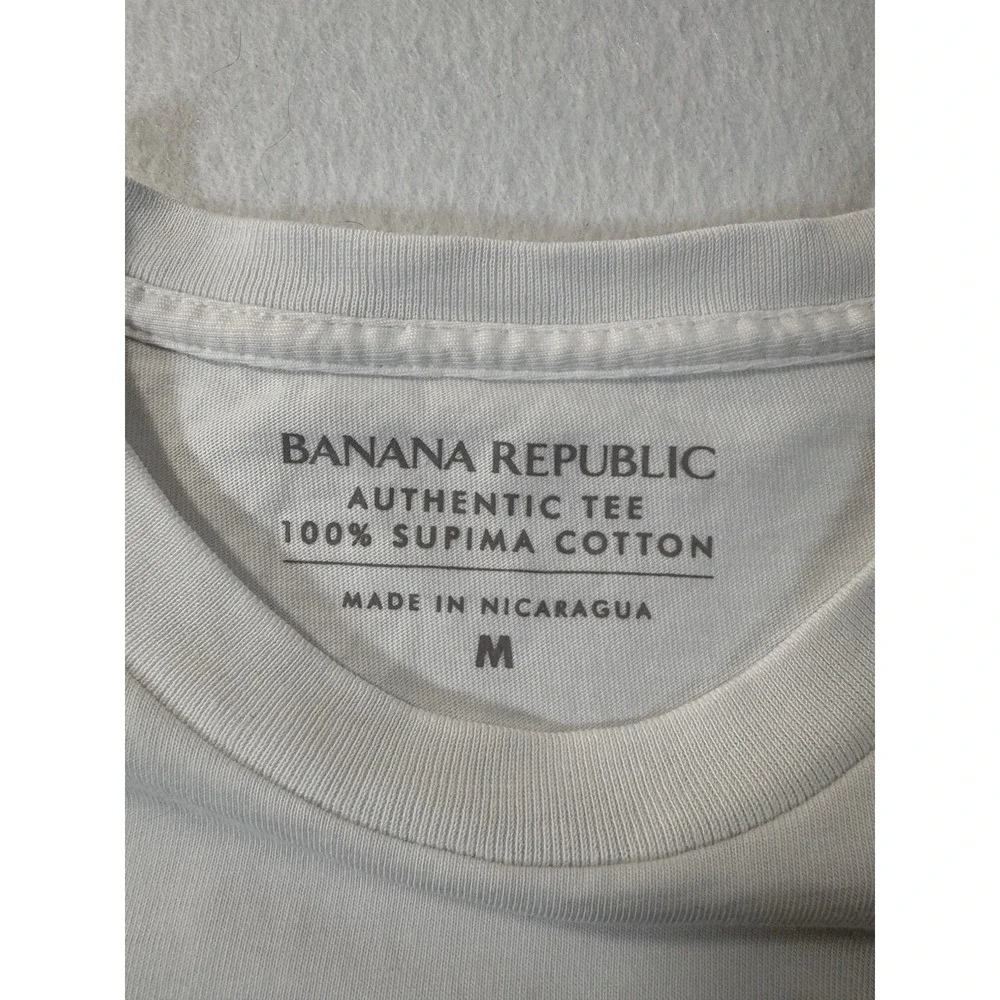 Banana Republic Authentic T Mens Medium White Pima Cotton Minimalist Casual EUC